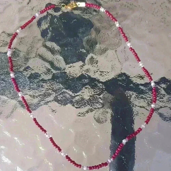 Handmade Beaded Necklace and Earrings Set - Picture 2 of 3